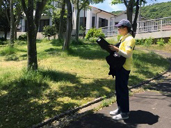 都市公園の利用実態調査の様子