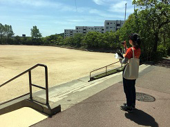 都市公園の利用実態調査の様子